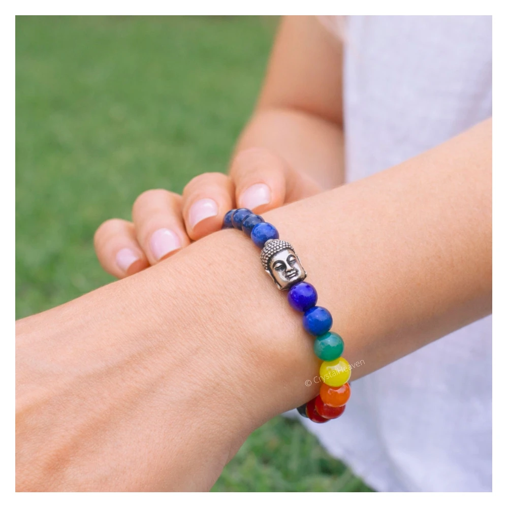 Sodalite Chakra with Buddha Bracelet (Elastic)