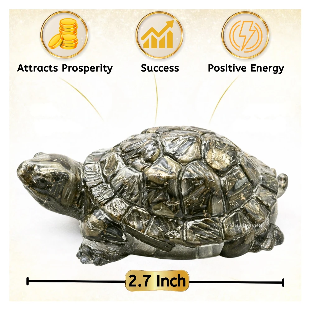 Natural Pyrite Tortoise Kachhua (2.7 Inch)