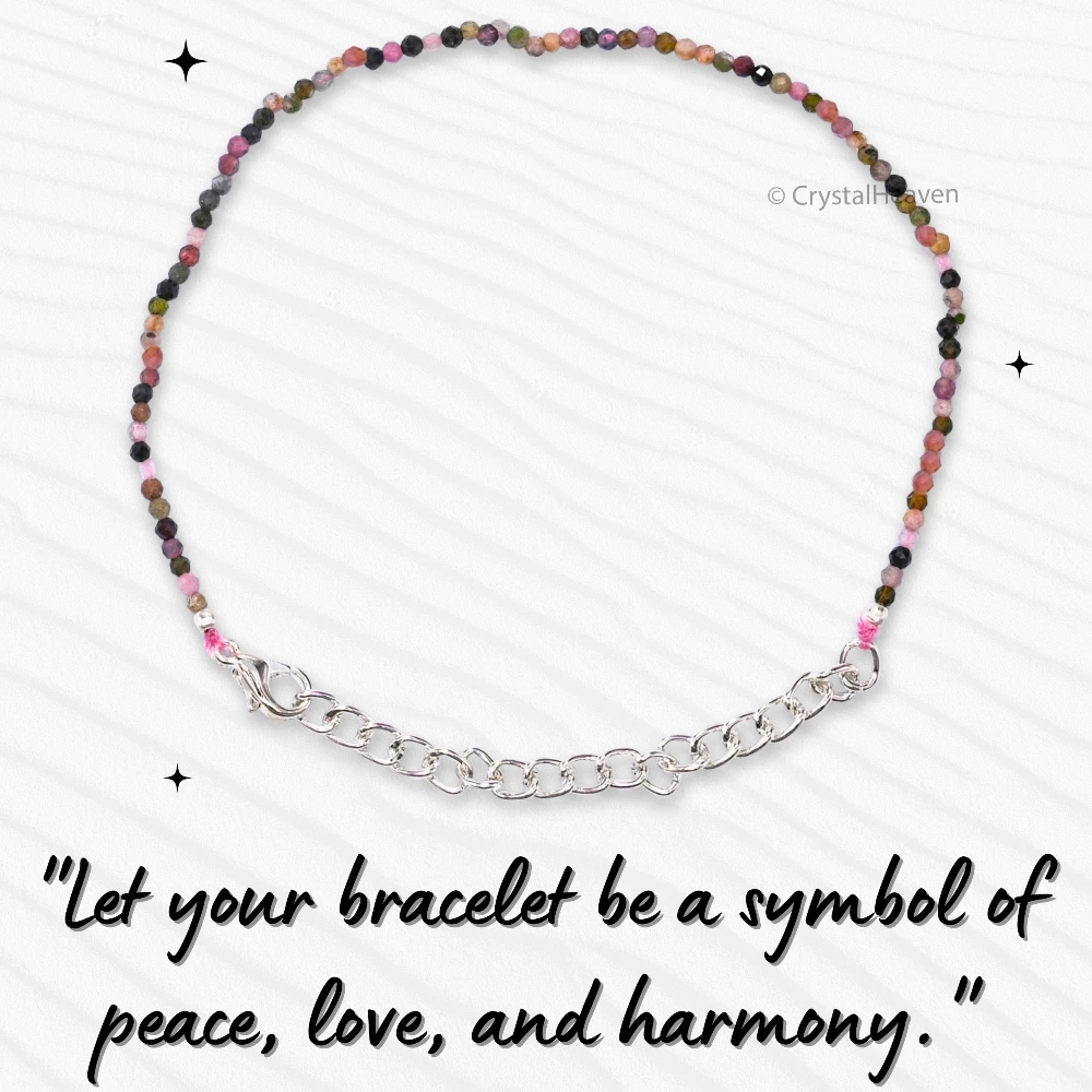 Multi Tourmaline Bracelets - 2mm Faceted Beads (Silver)