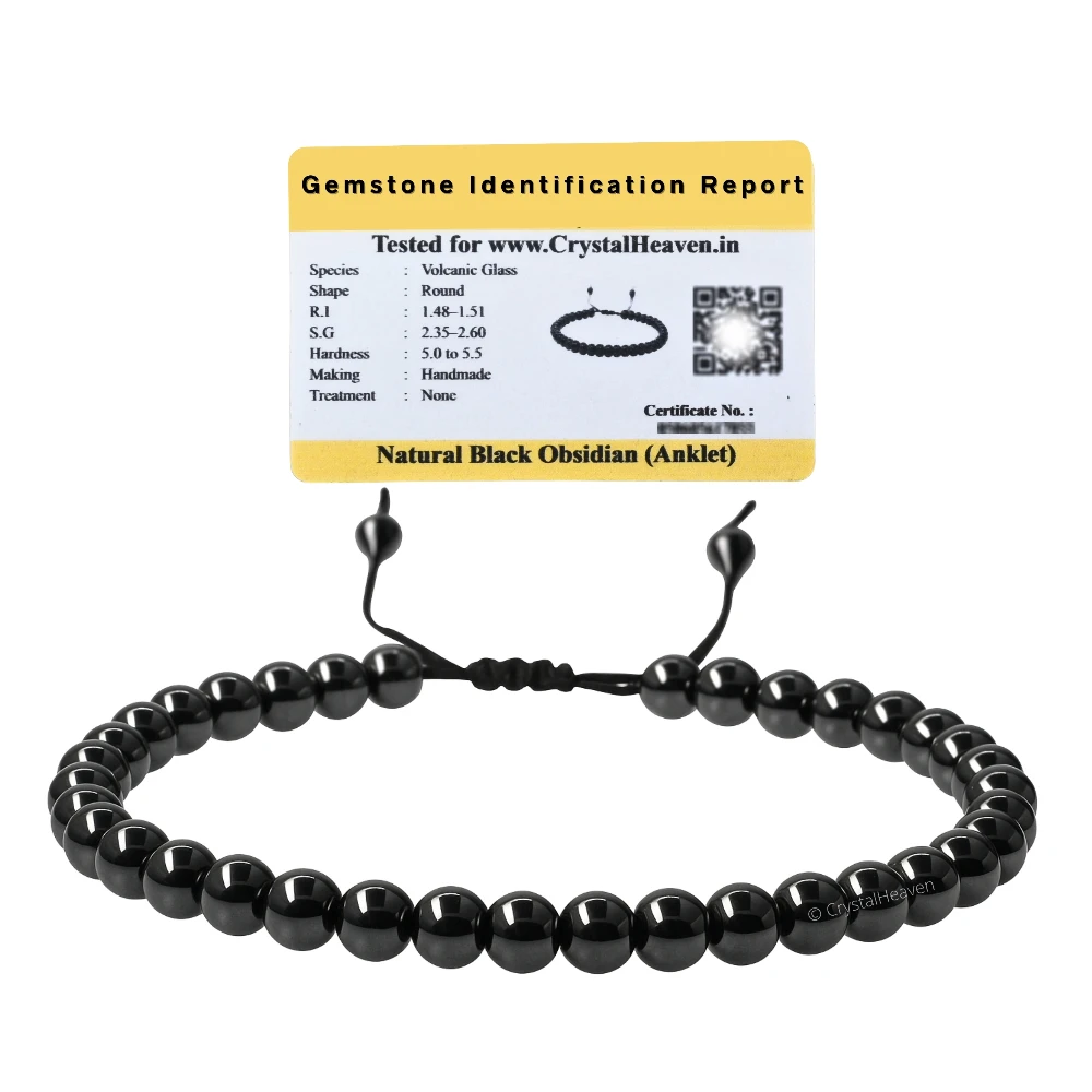 Black Obsidian Anklet (Without Knot)