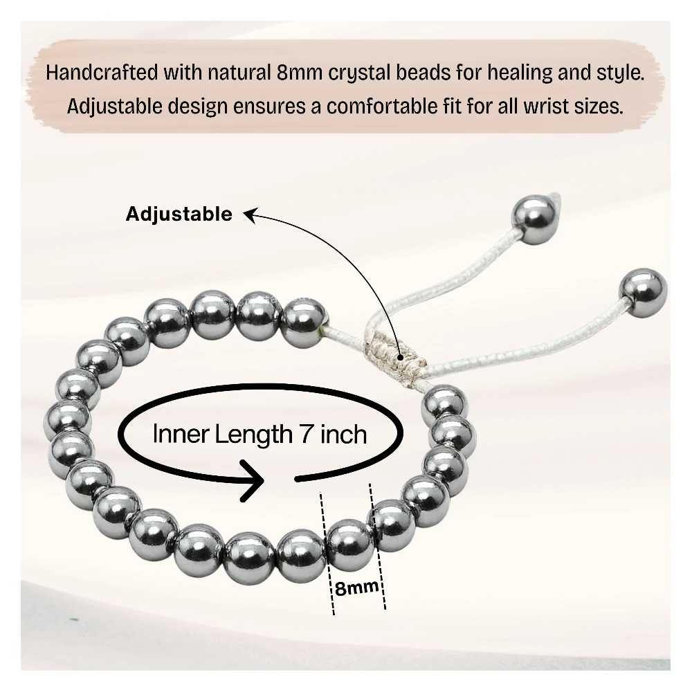 Silver Hematite Bracelet (Adjustable)