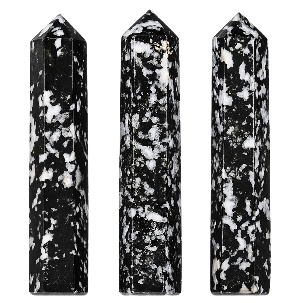 Black and White Tourmaline Pencil Points (Set of 50)