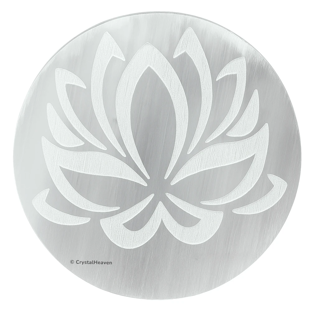 Selenite Charging Plate with Lotus Flower (3 Inch)