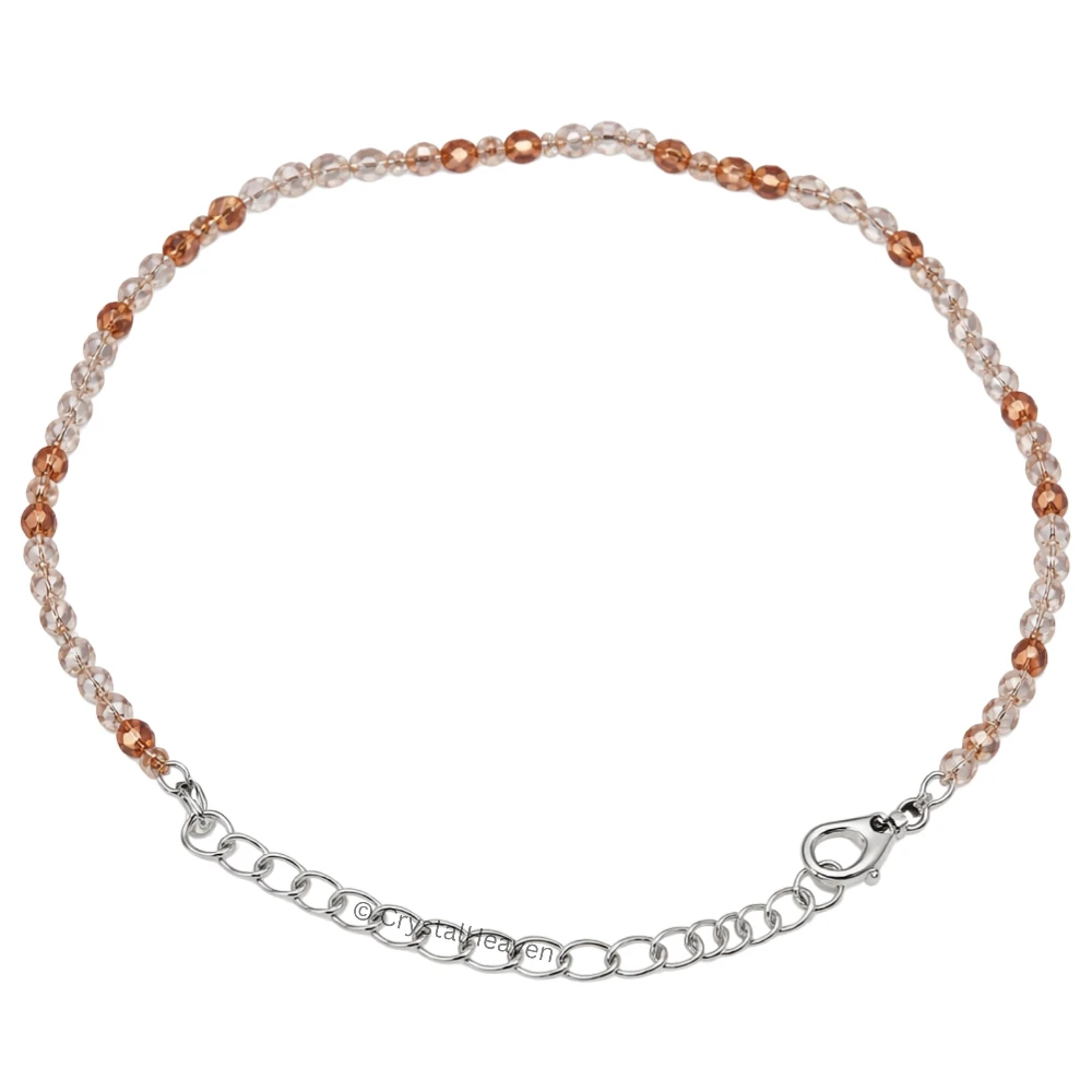 Copper Rutilated Quartz Bracelets - 2mm Faceted Beads (Silver)