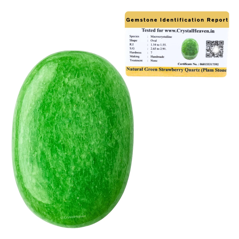 Green Strawberry Quartz Palm Stone