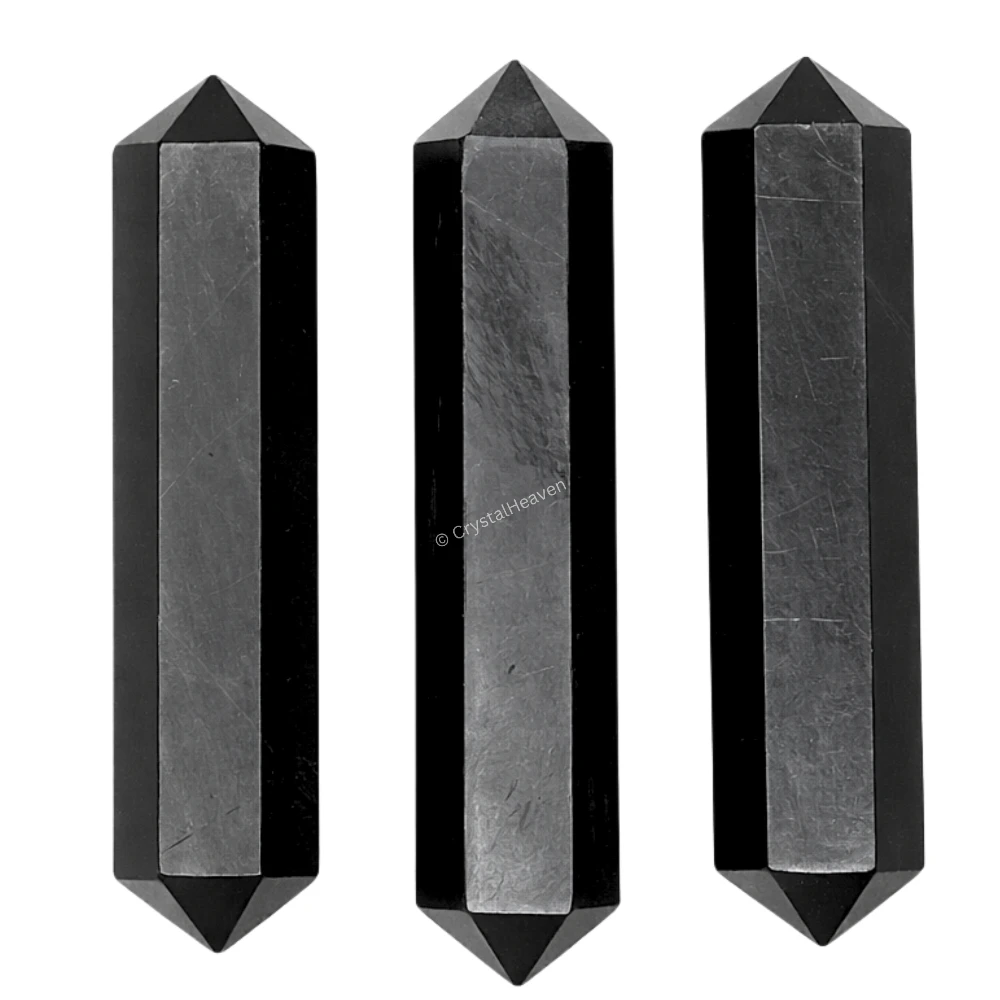 Shungite Pencil Points (Double Terminated) (Set of 3)