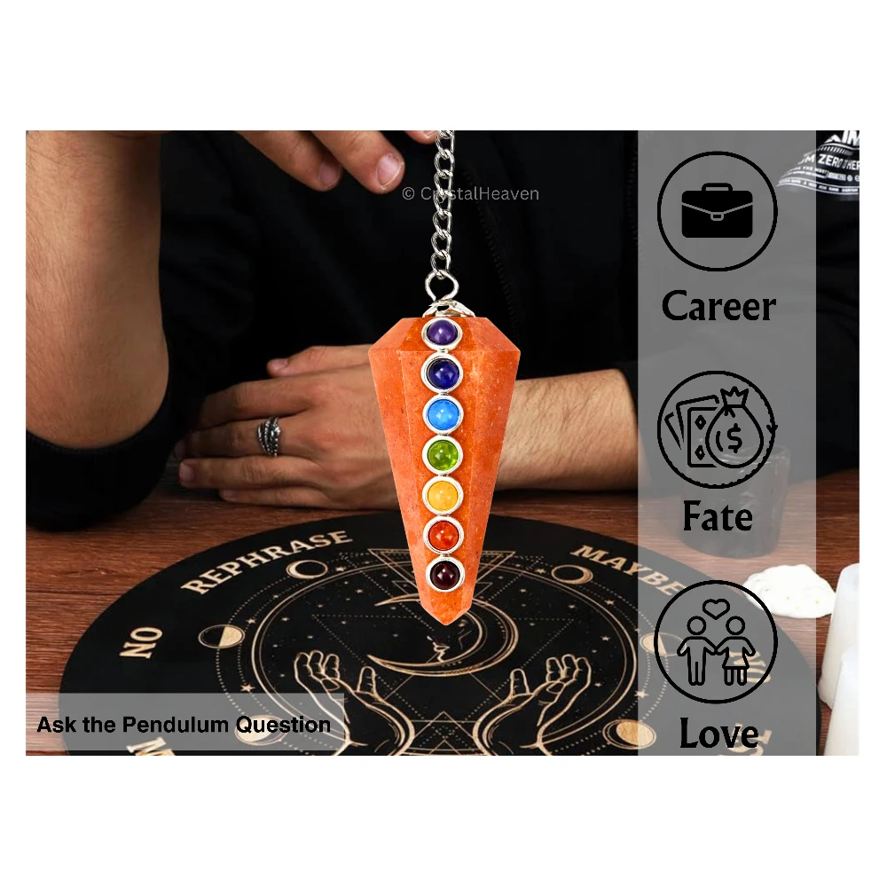 Red Aventurine Pendulum with Chakra Beads