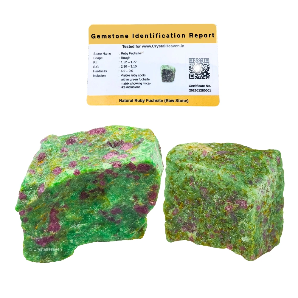 Raw Ruby Fuchsite Crystals (2 Pieces)