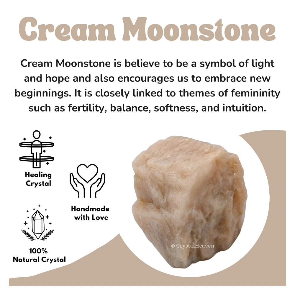 Raw Cream Moonstone Crystals (2 Pieces)