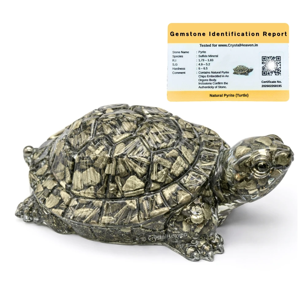 Natural Pyrite Tortoise Kachhua (5.5 Inch)