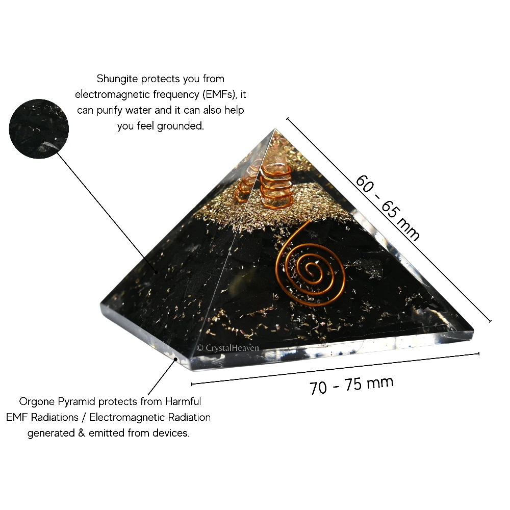 Shungite Orgone Pyramid (Copper Coil)