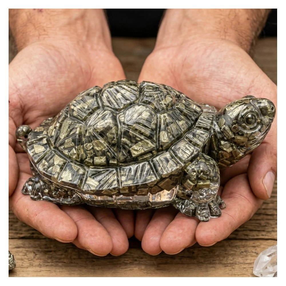Natural Pyrite Tortoise Kachhua (5.5 Inch)