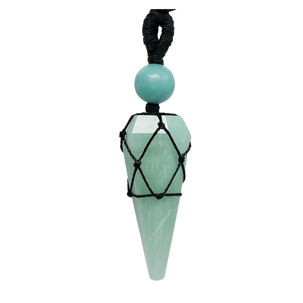 Amazonite Pendulum Pendant Necklace (Macrame)