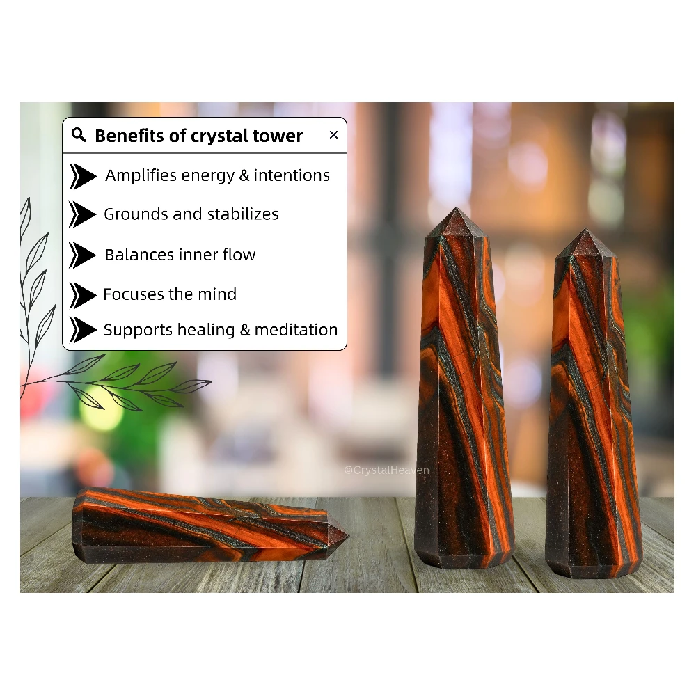 Red Tiger Eye Tower (3" to 4" inch)