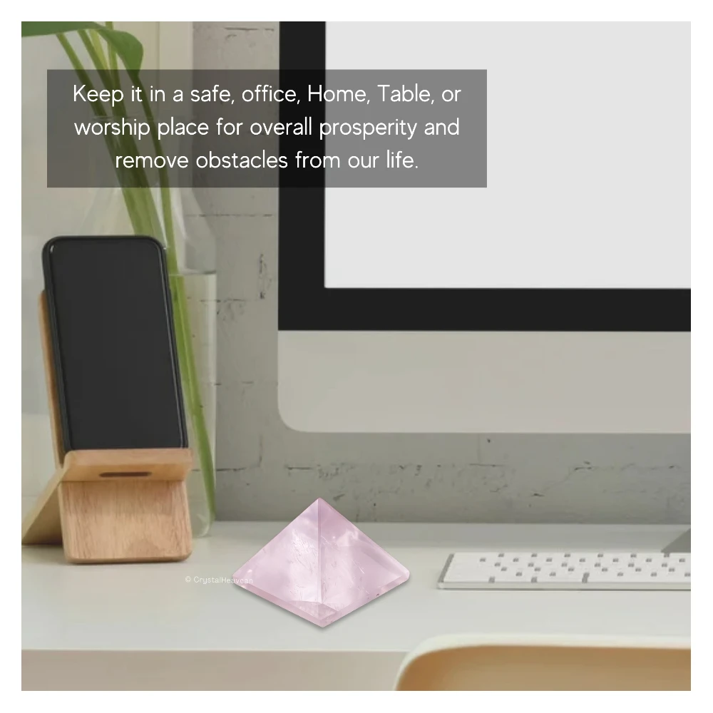 Star Rose Quartz Pyramid (1 Inch)