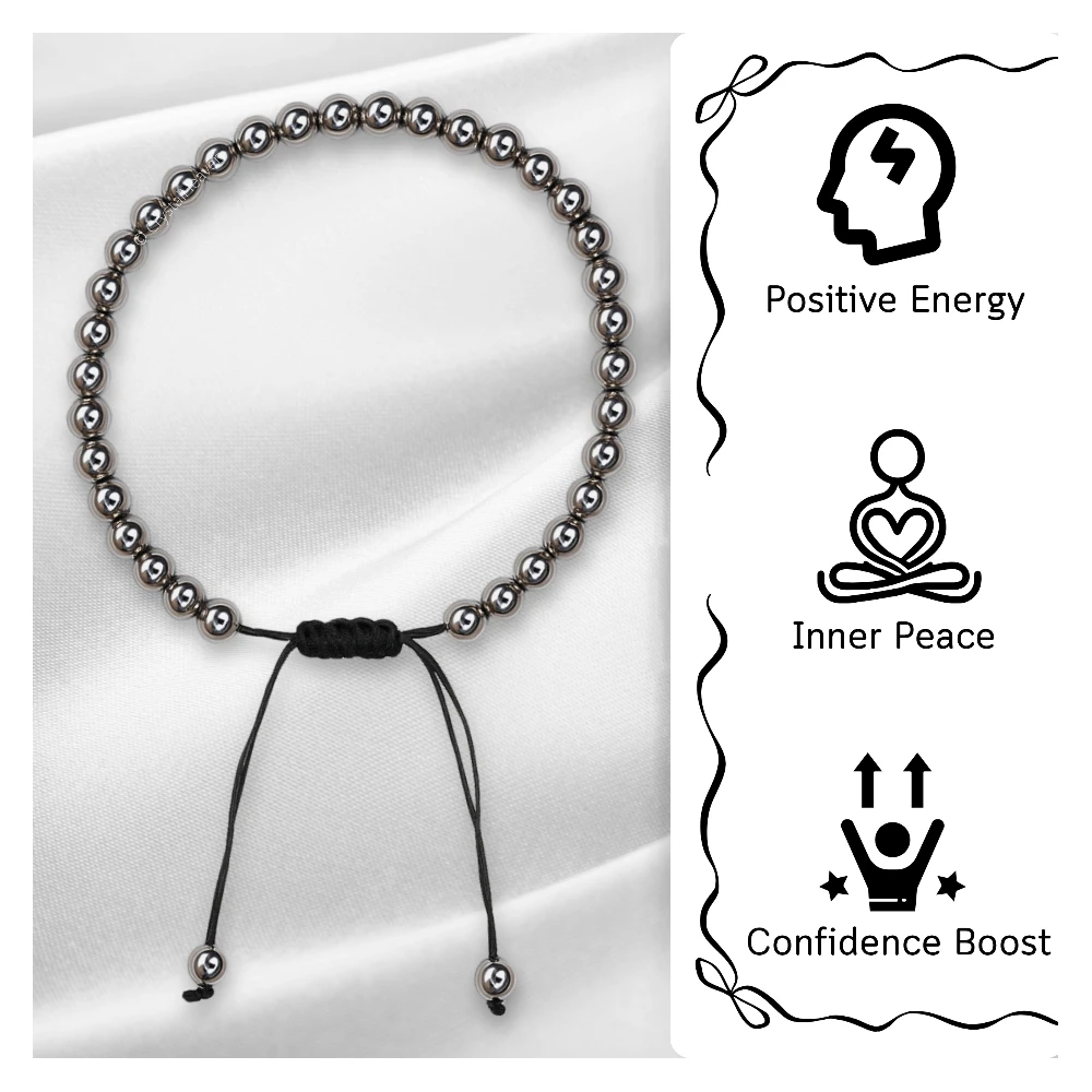Silver Hematite Anklet (Without Knot)