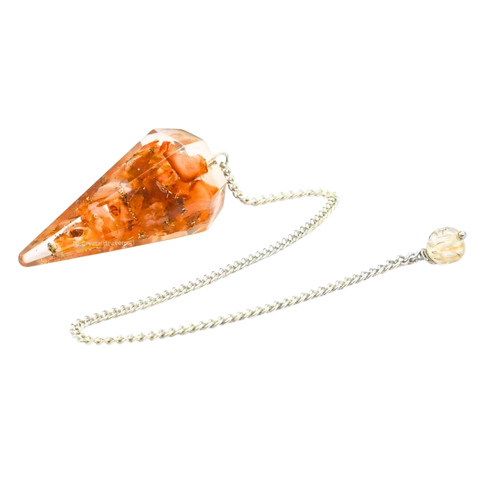Carnelian Crystal Orgone Pendulum