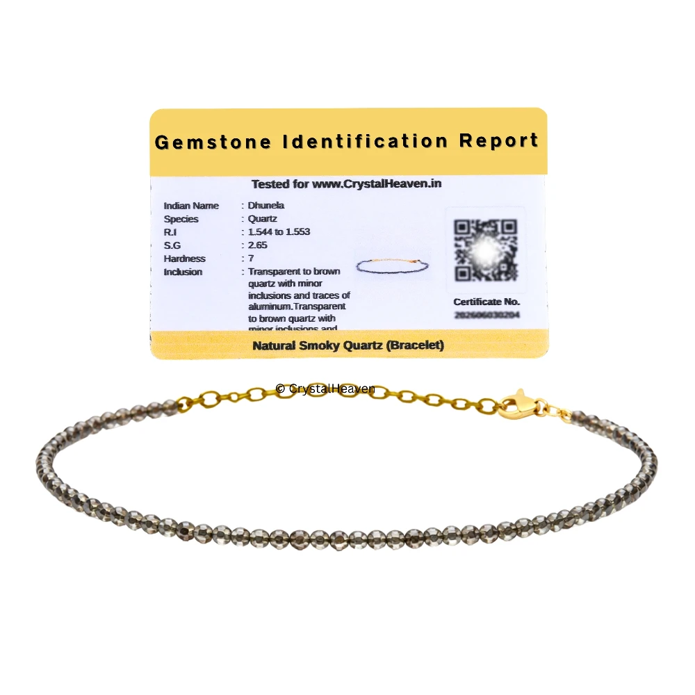 Smoky Quartz Bracelets - 2mm Faceted Beads (Gold)