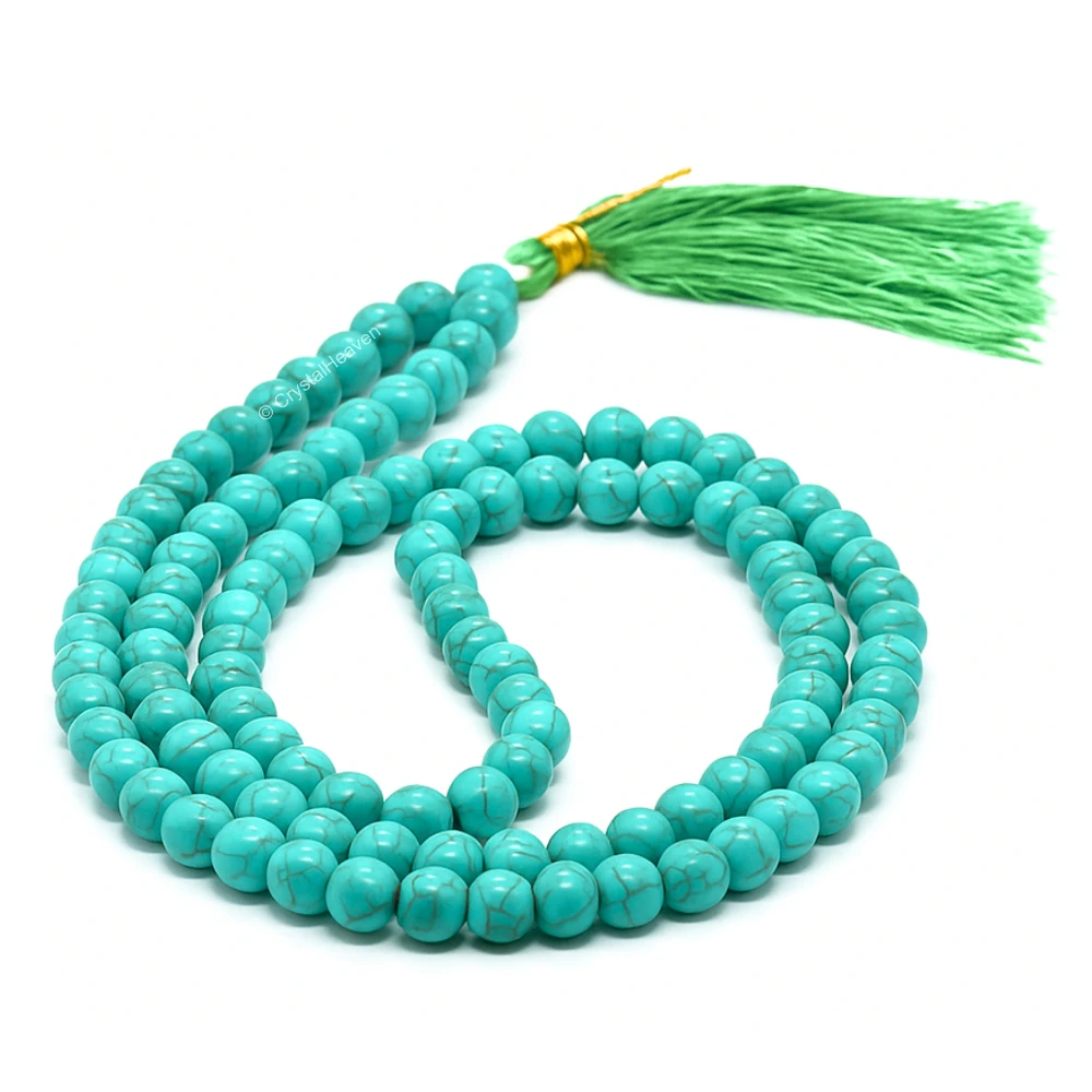 Turquoise Japa Mala Man-made (Without Knot)