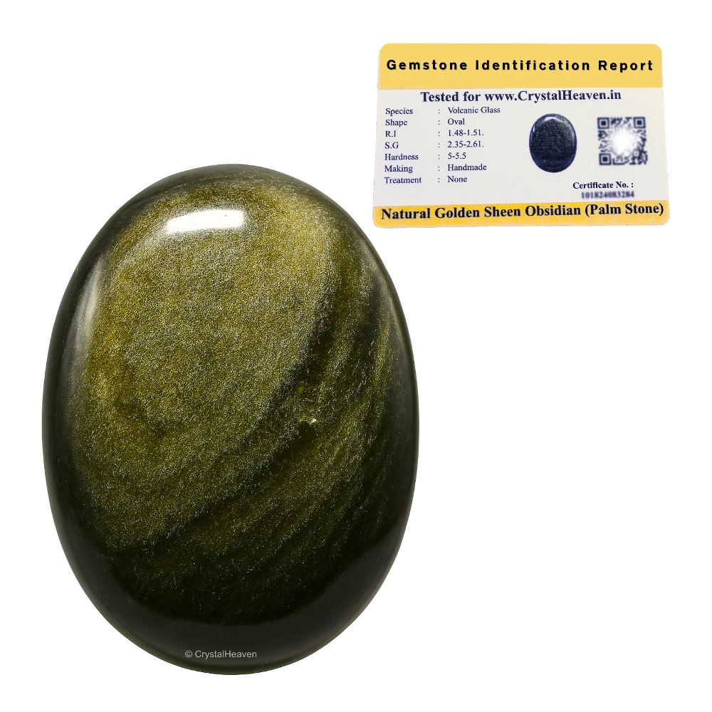 Golden Sheen Obsidian Palm Stone