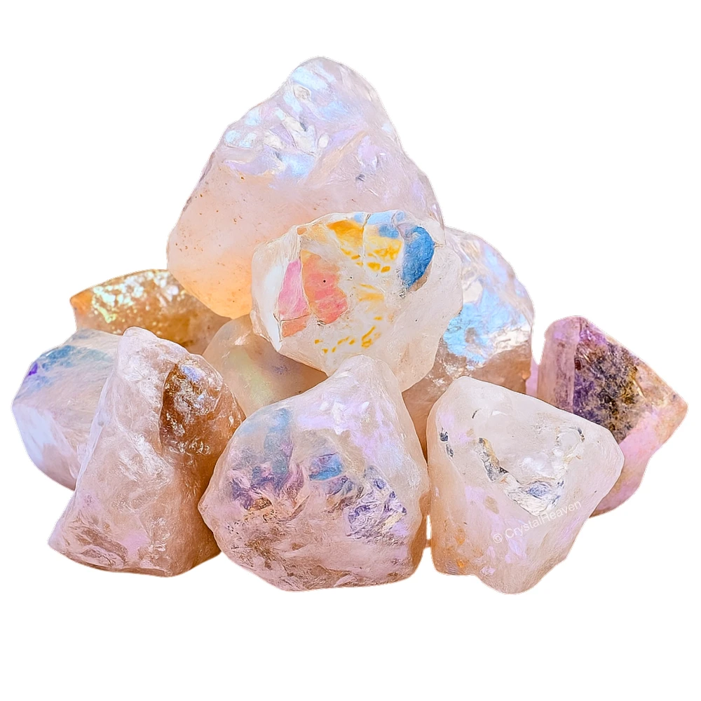 Raw Angel Aura Rose Quartz Crystals (1 Piece)
