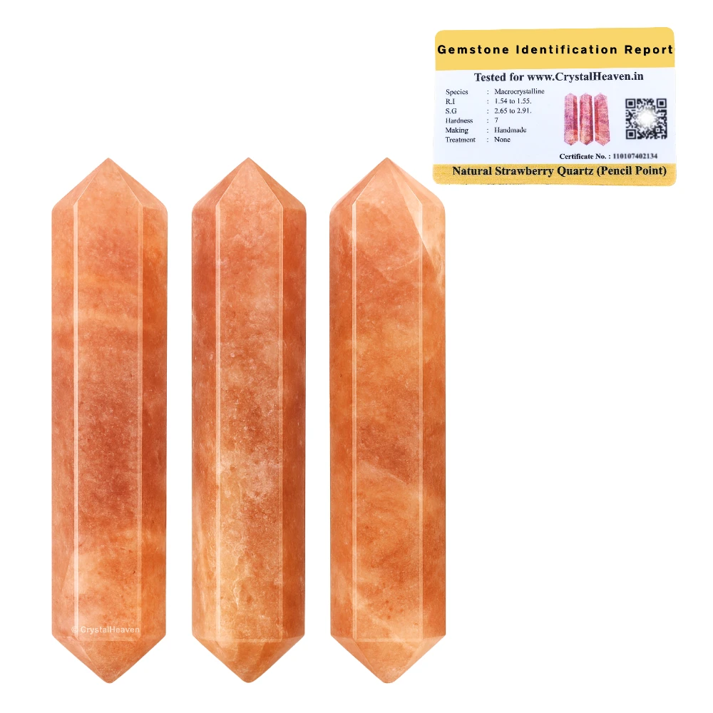 Strawberry Quartz Pencil Points (Double Terminated) (Set of 50)