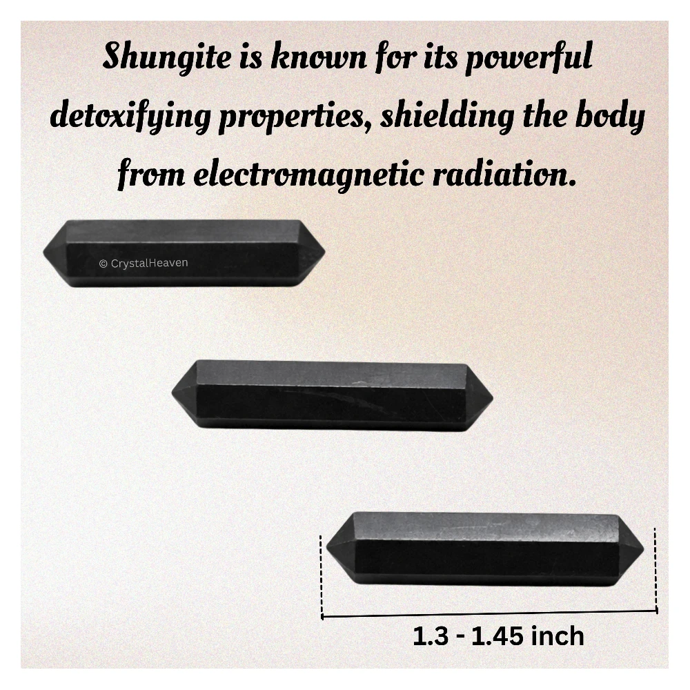 Shungite Pencil Points (Double Terminated) (Set of 3)
