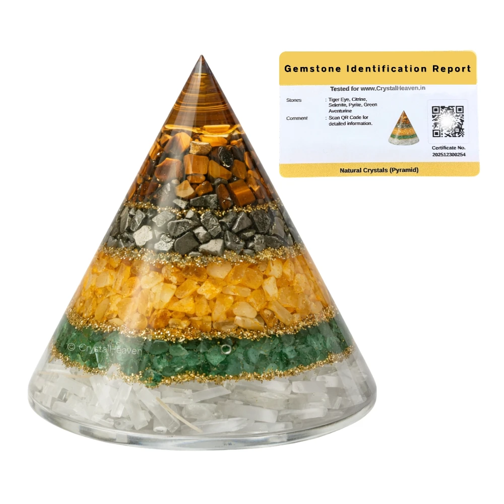 Conical Dhanyog Orgone Pyramid to Attract Wealth and Financial Prosperity