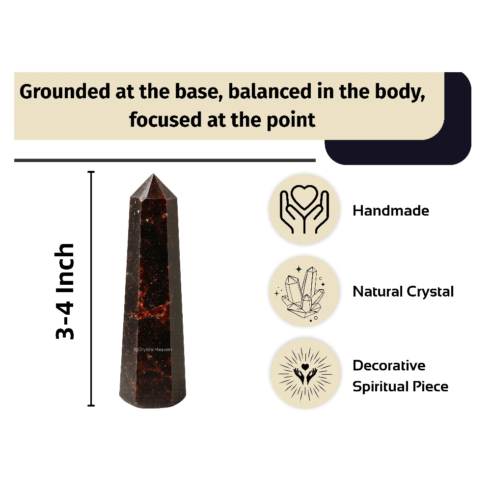 Garnet Crystal Tower (3" to 4" inch)