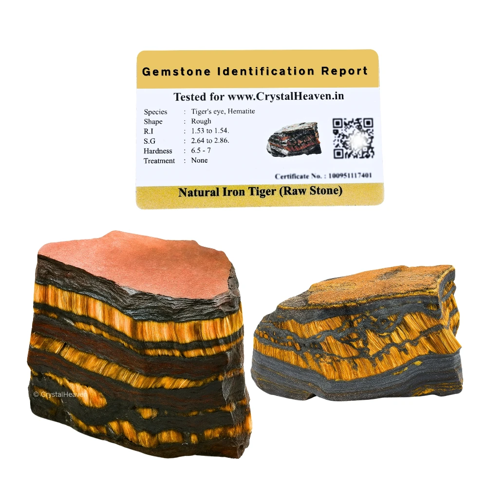 Raw Iron Tiger Eye Crystals (2 Pieces)