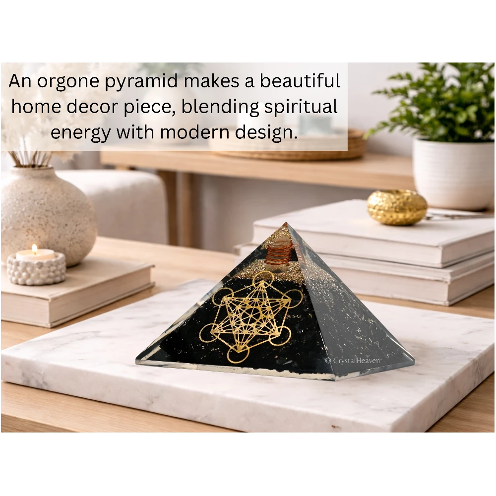Shungite Orgone Pyramid (Metatron Cube)