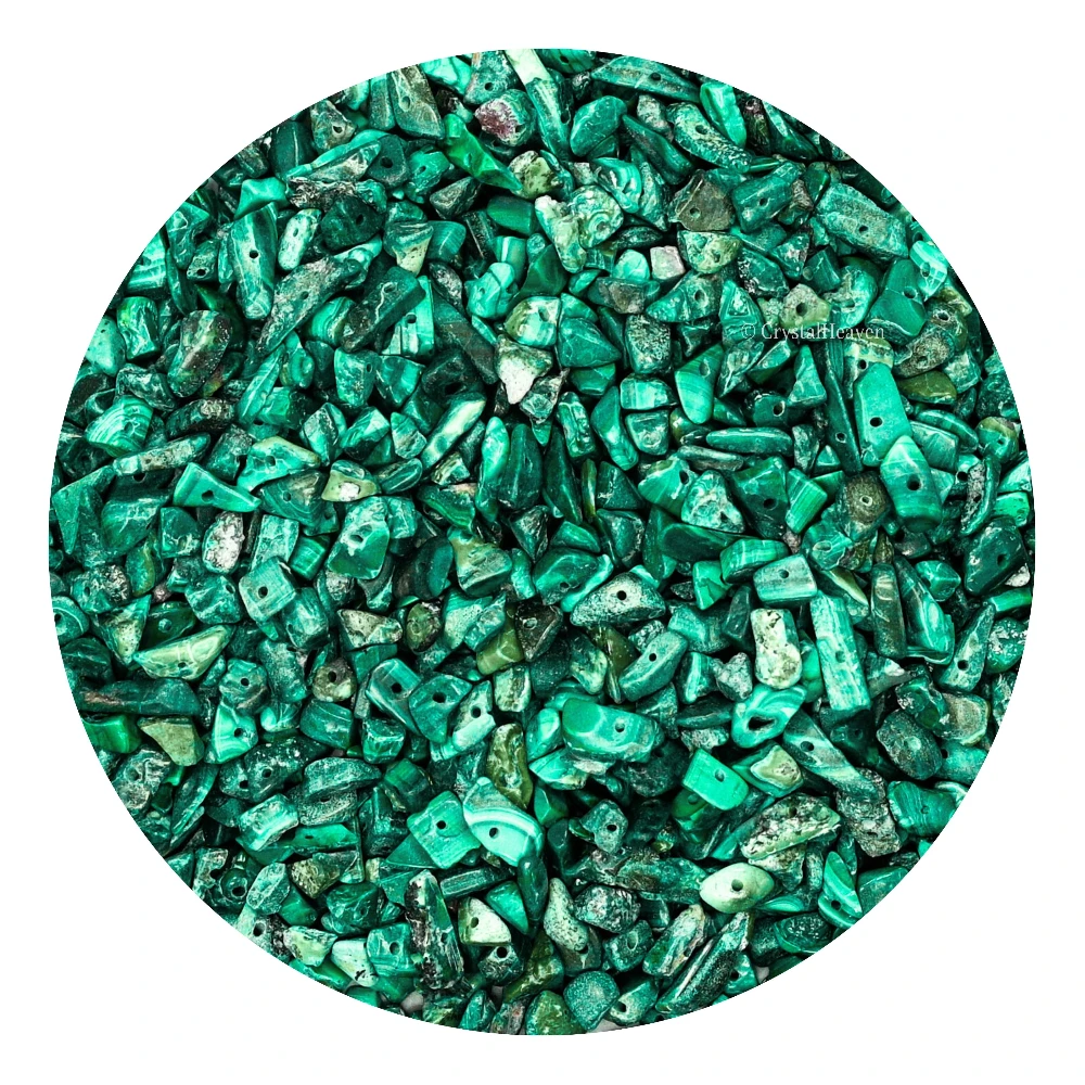 Malachite Chips - Pre Drilled
