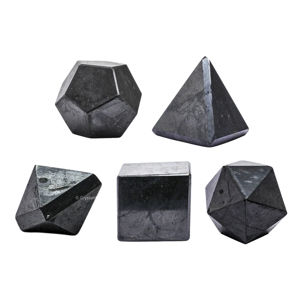 Shungite Platonic Solid - 5 Pcs
