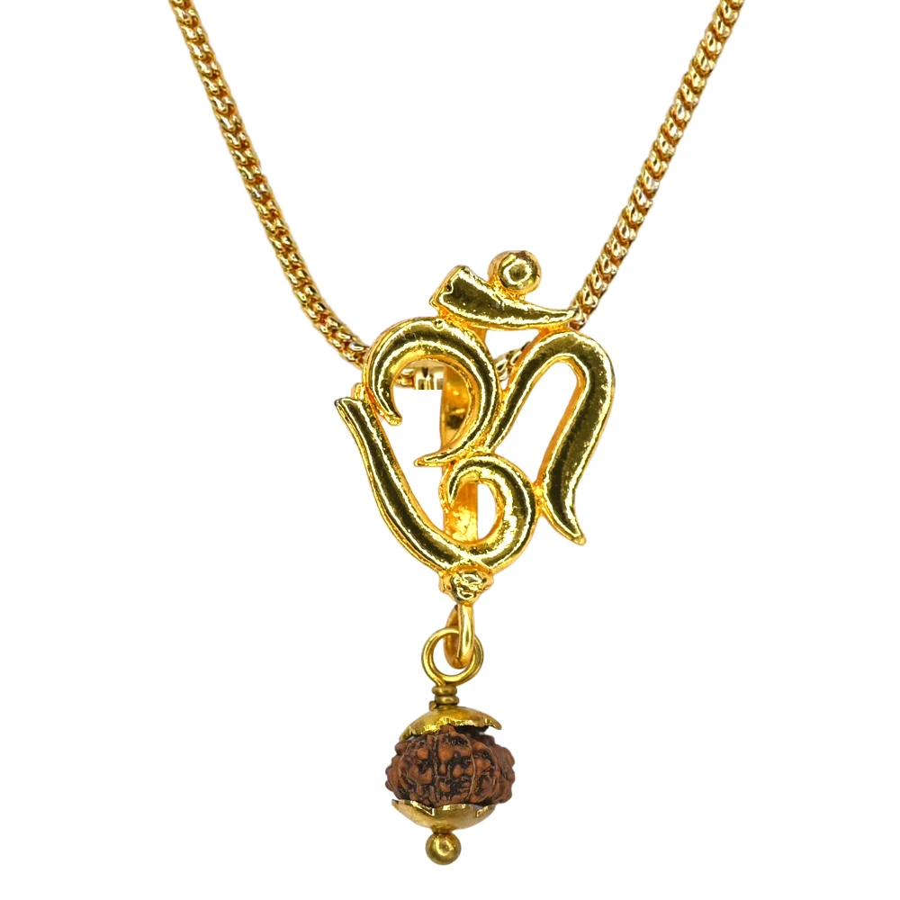 14 Mukhi Rudraksha OM Pendant (Gold)