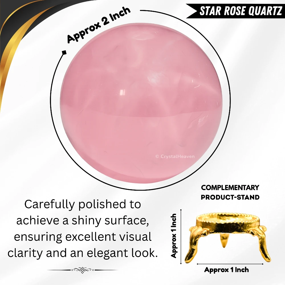 Star Rose Quartz Sphere (2 Inch)