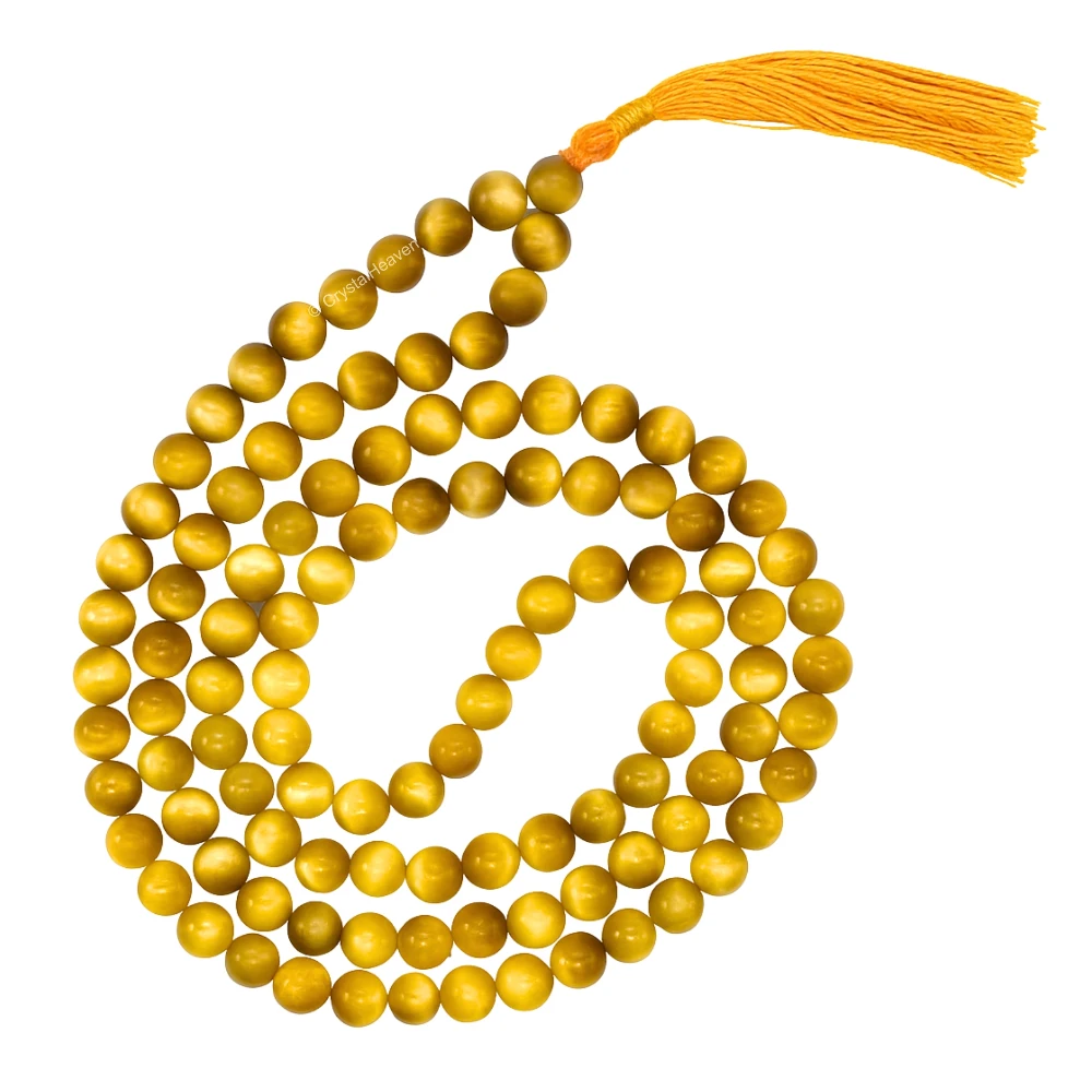 Yellow Cats Eye Japa Mala