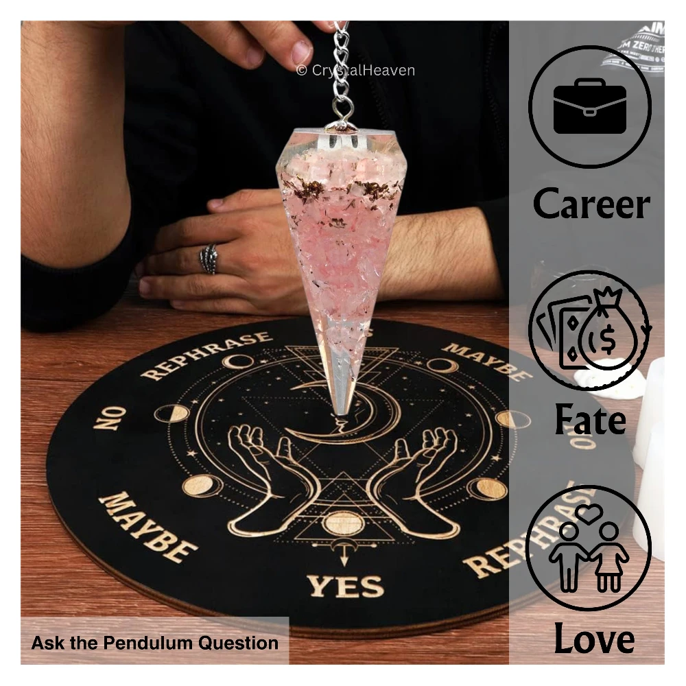 Rose Quartz Crystal Orgone Pendulum