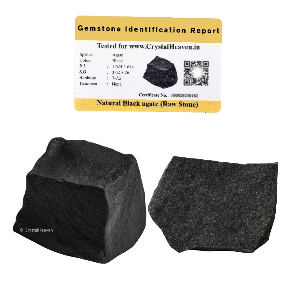 Raw Black Agate Crystals (5 Pieces)