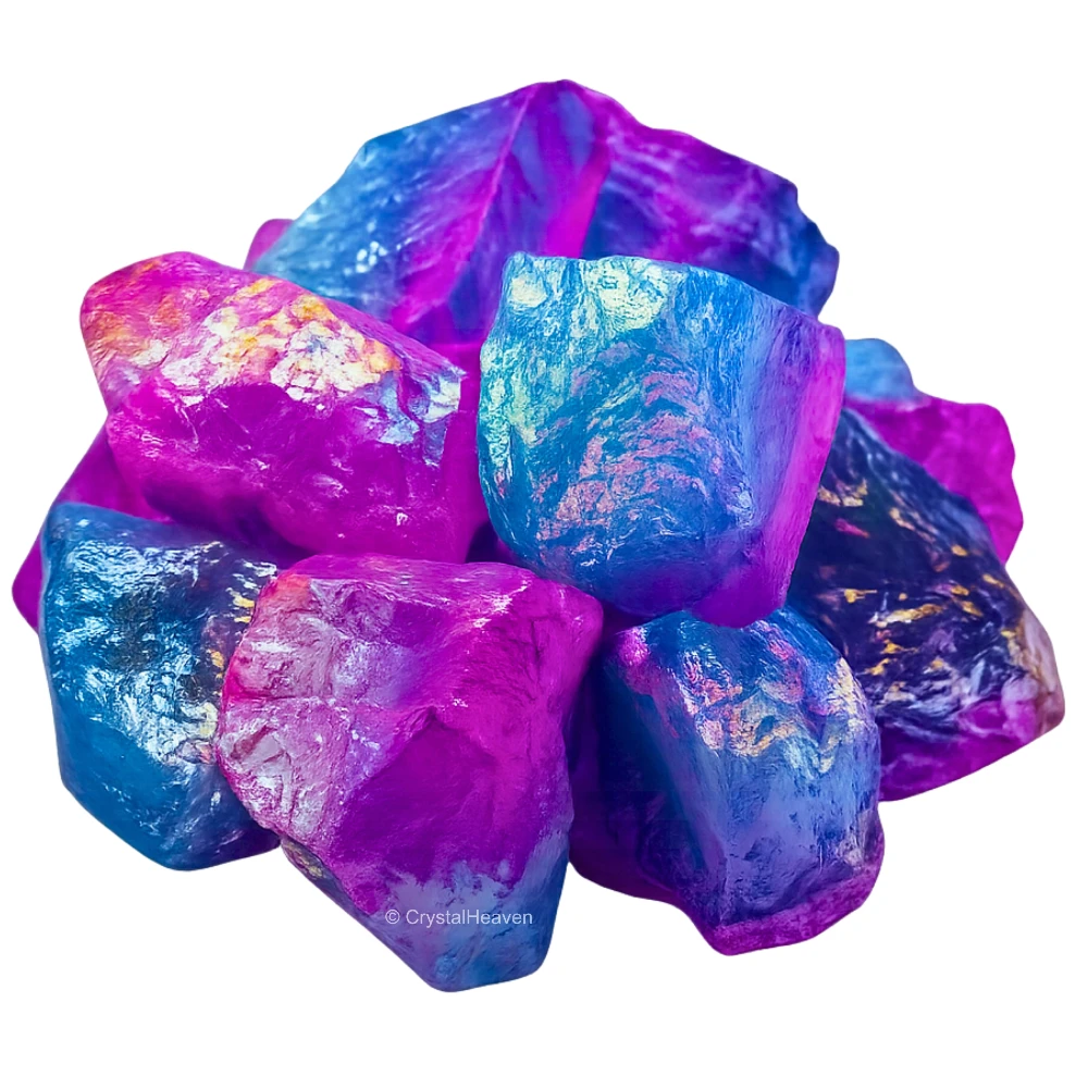 Raw Rose-Aqua Aura Quartz Crystals (2 Pieces)