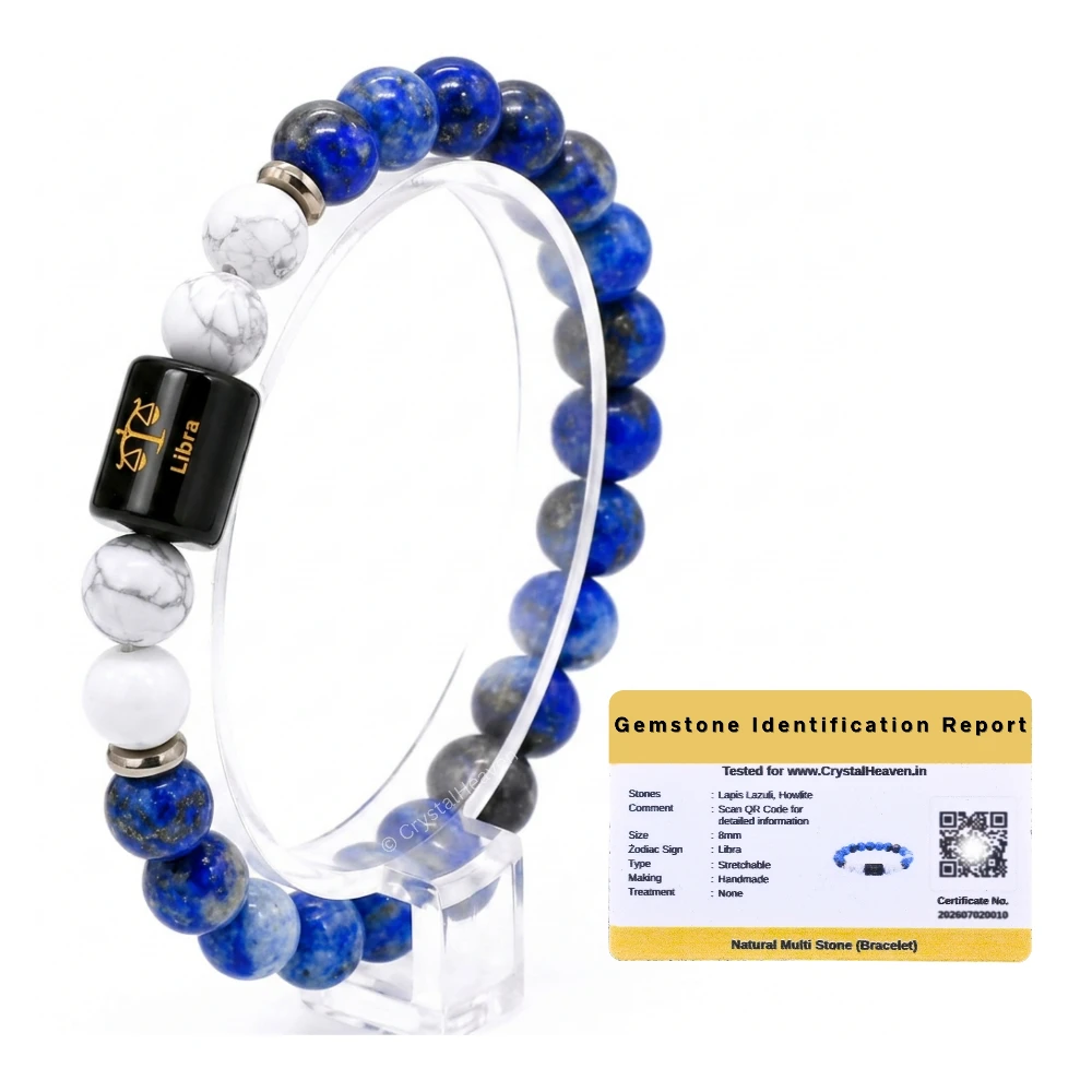 Libra Bracelet (तुला राशि) - Lapis Lazuli & Howlite (Only Bracelet)