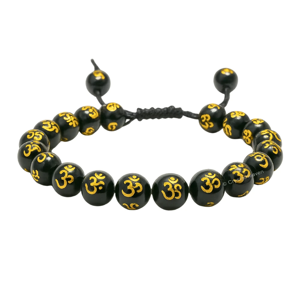 Black Agate OM Bracelet (Adjustable)