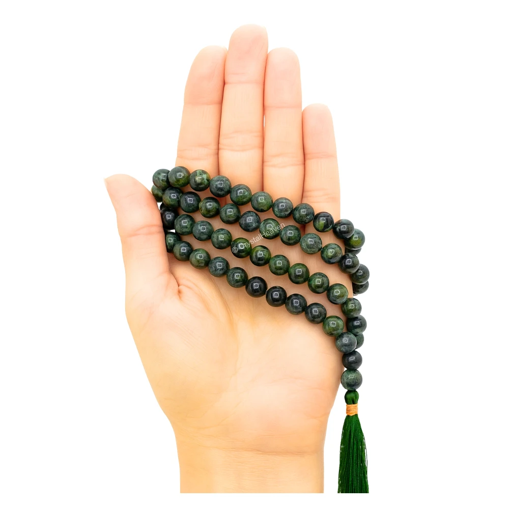Kambaba Jasper Japa Mala (Without Knot)
