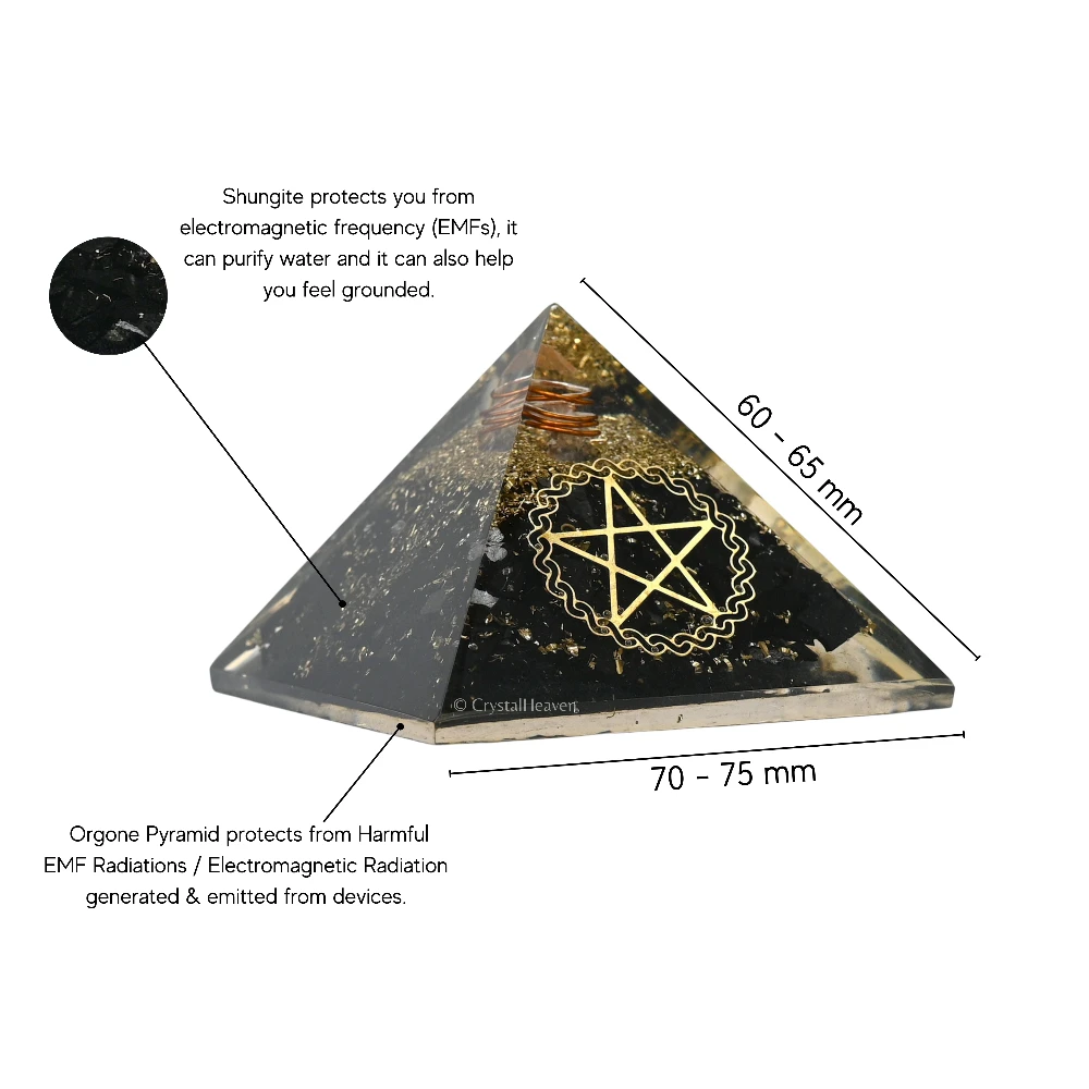 Shungite Orgone Pyramid (Pentacle)