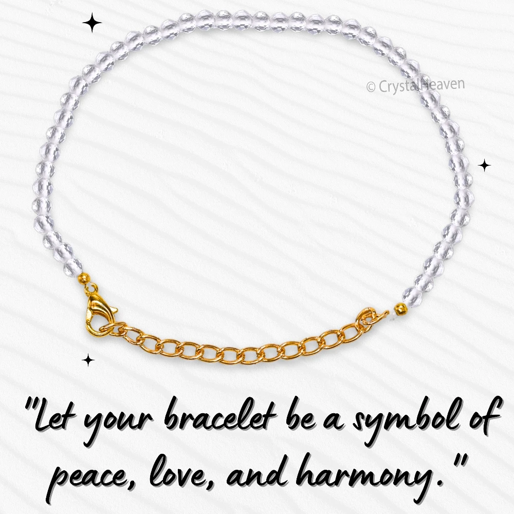 Clear Quartz Bracelets - 2mm Faceted Beads (Gold)