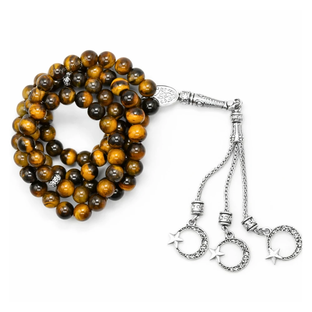 Tiger Eye Crystal Tasbih (Silver)