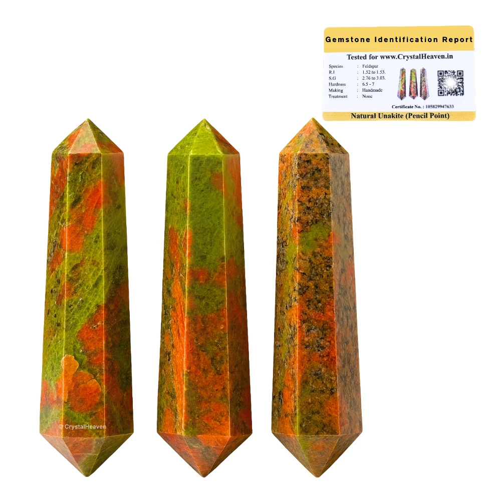 Unakite Pencil Points (Double Terminated) (Set of 10)