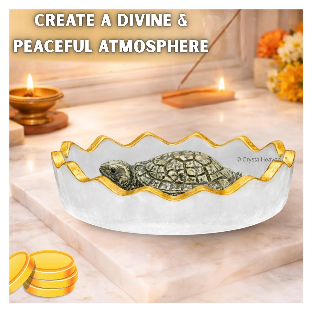 Pyrite Tortoise Kachhua with Selenite (Bowl)