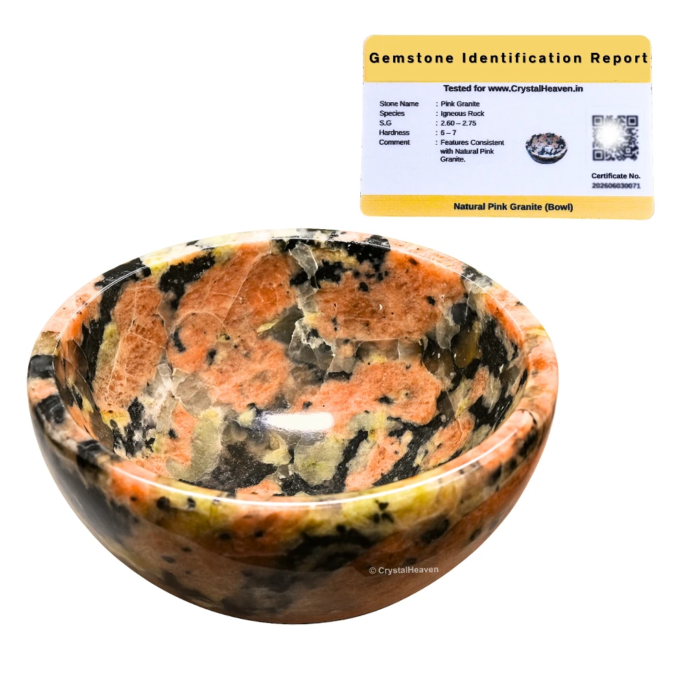 Pink Granite Crystal Bowl - 2 Inch