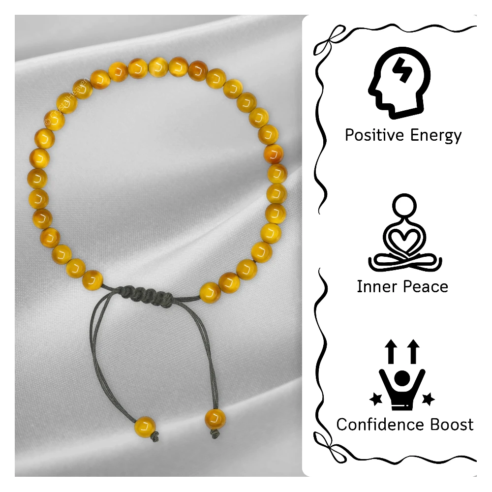 Yellow Cats Eye Anklet (Without Knot)