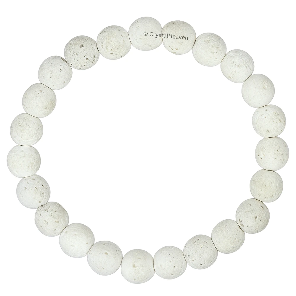White Lava Stone Bracelet (Elastic)